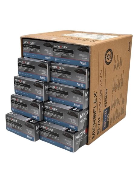 900x Nitril Einweg-Handschuh MICROFLEX® MidKnight™ Touch 93-732 Gr. XXL (10.5-11)